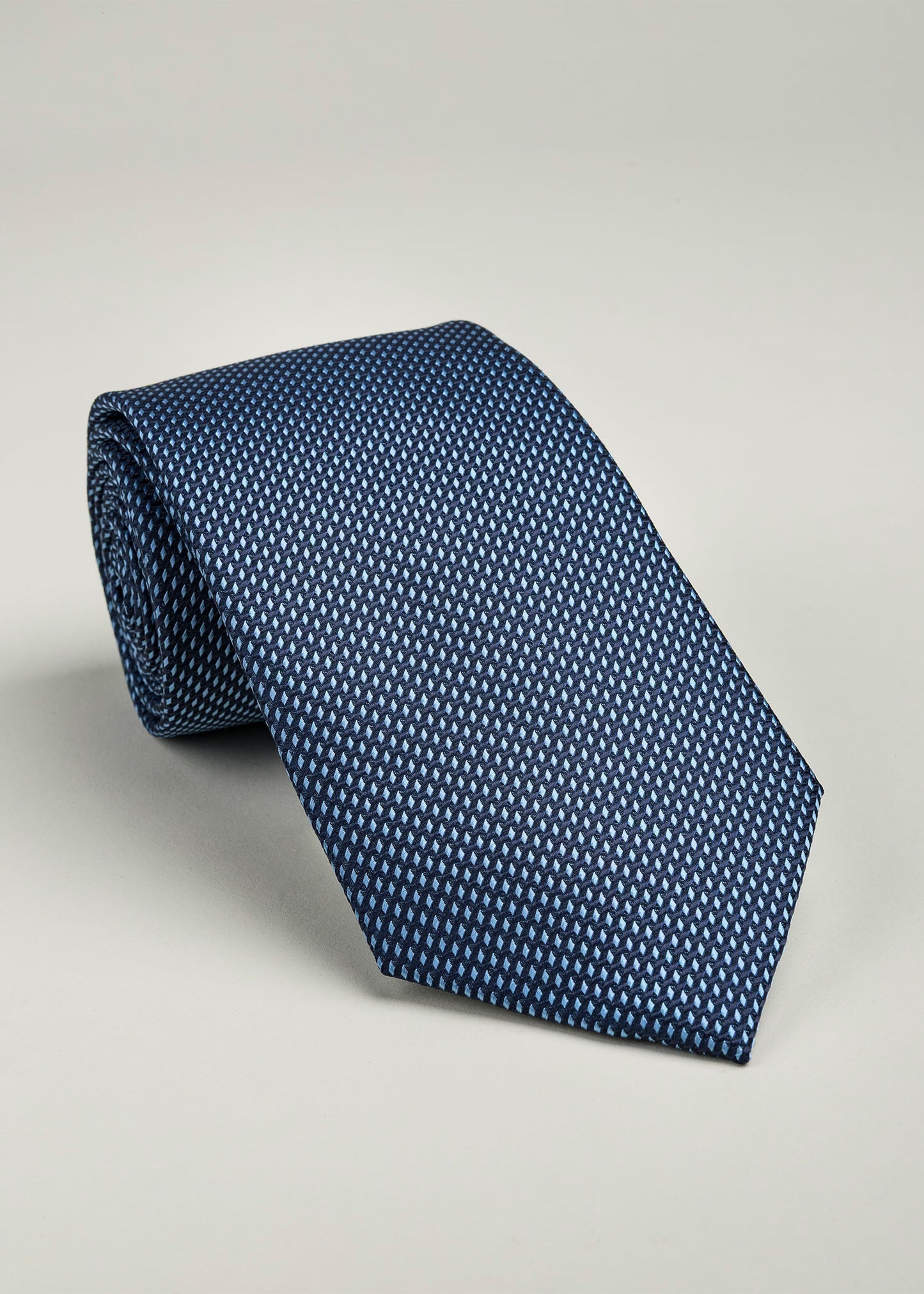 LC Corbata con Falso Liso Lino Clemente Azul