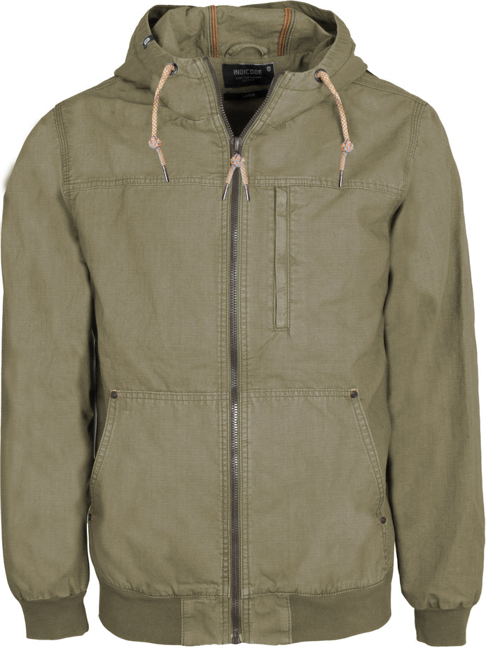 Indicode Jeans Chaqueta Con Capucha Inkiel Dark Covert Green