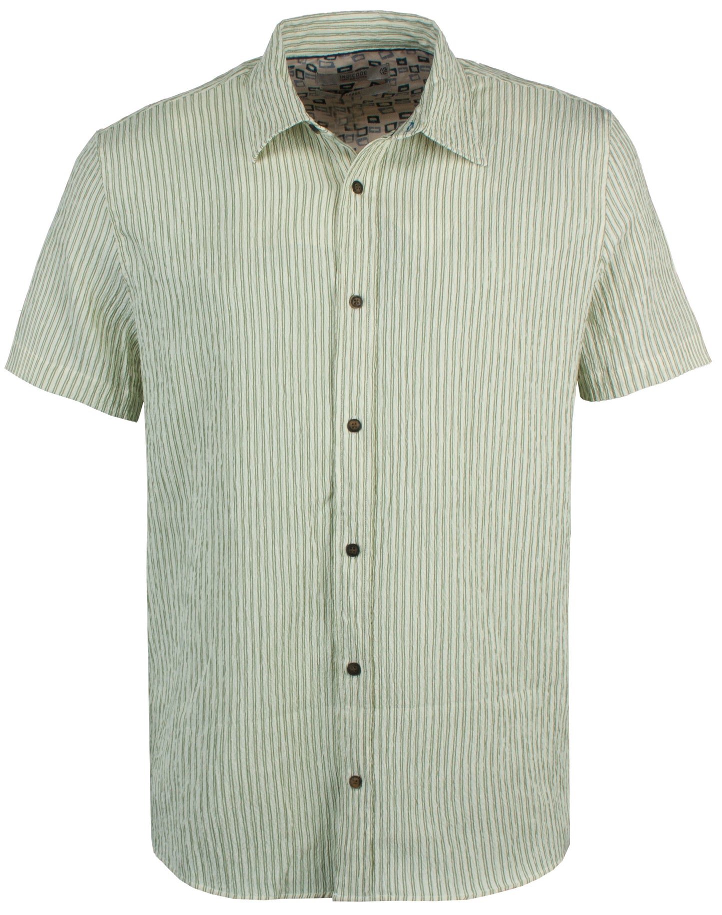 Indicode Jeans Camisa Manga Corta de Lino Inbimme Sea Spray