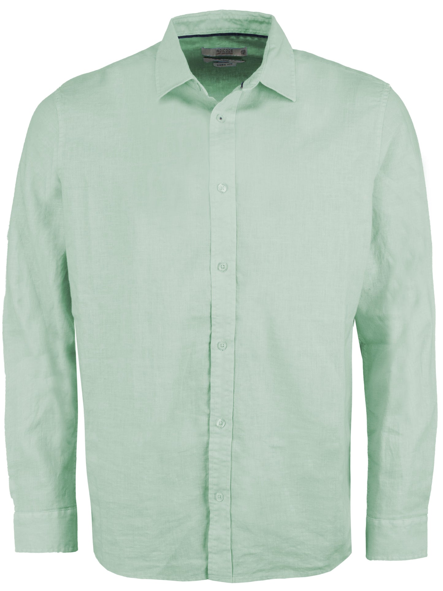 Indicode Jeans Camisa de Lino Incordyceps Quiet Wave