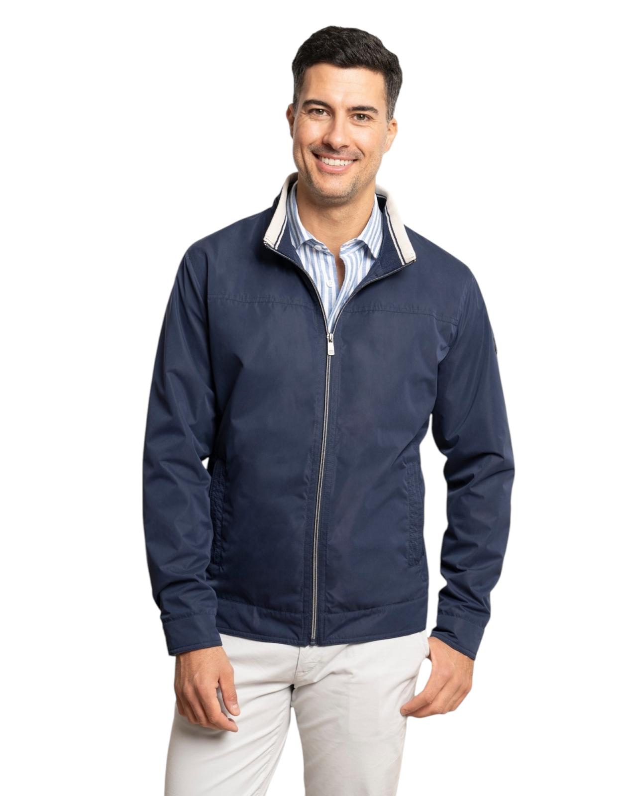Roberto Bassi Chaqueta Estilo Harrington Algol Marino