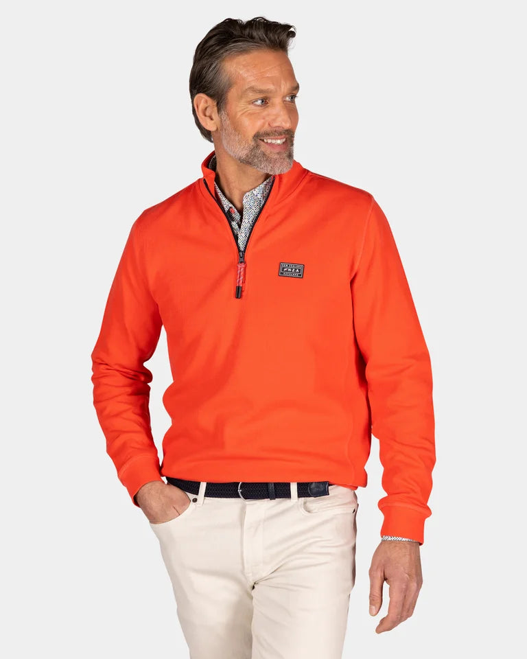 NZA Sueter Media Cremallera John New Zealand Auckland Red Orange