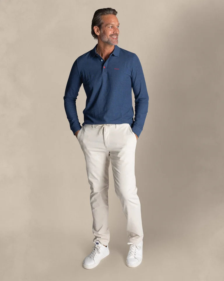 NZA Polo Manga Larga New Zealand Auckland Brillant Blue Melange