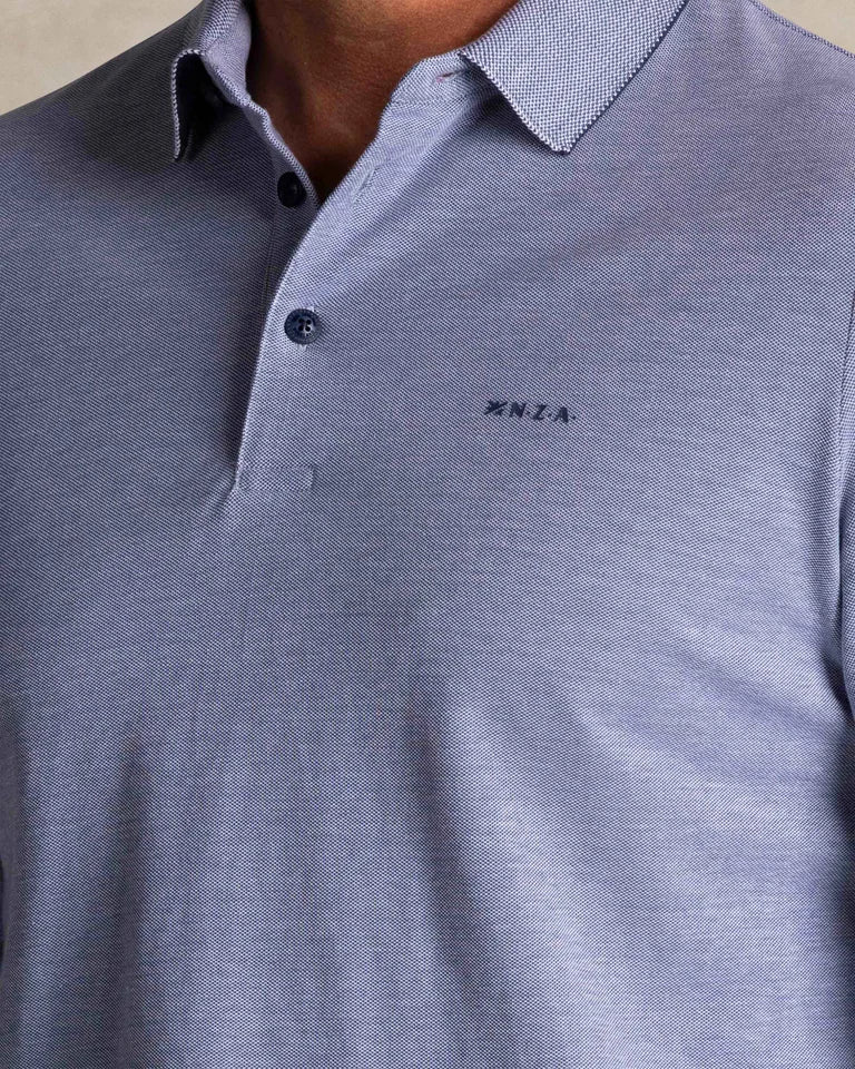 NZA Polo Manga Larga New Zealand Auckland Brillant Blue Melange