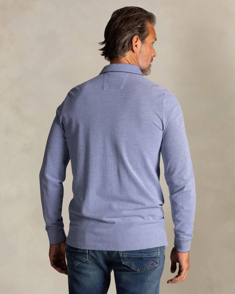 NZA Polo Manga Larga New Zealand Auckland Brillant Blue Melange