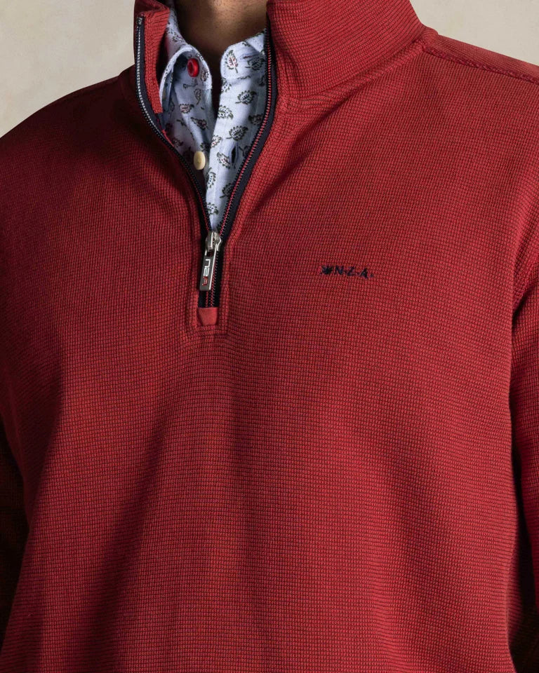 NZA Pullover Cuello Media Cremallera New Zealand Auckland Cherry Red