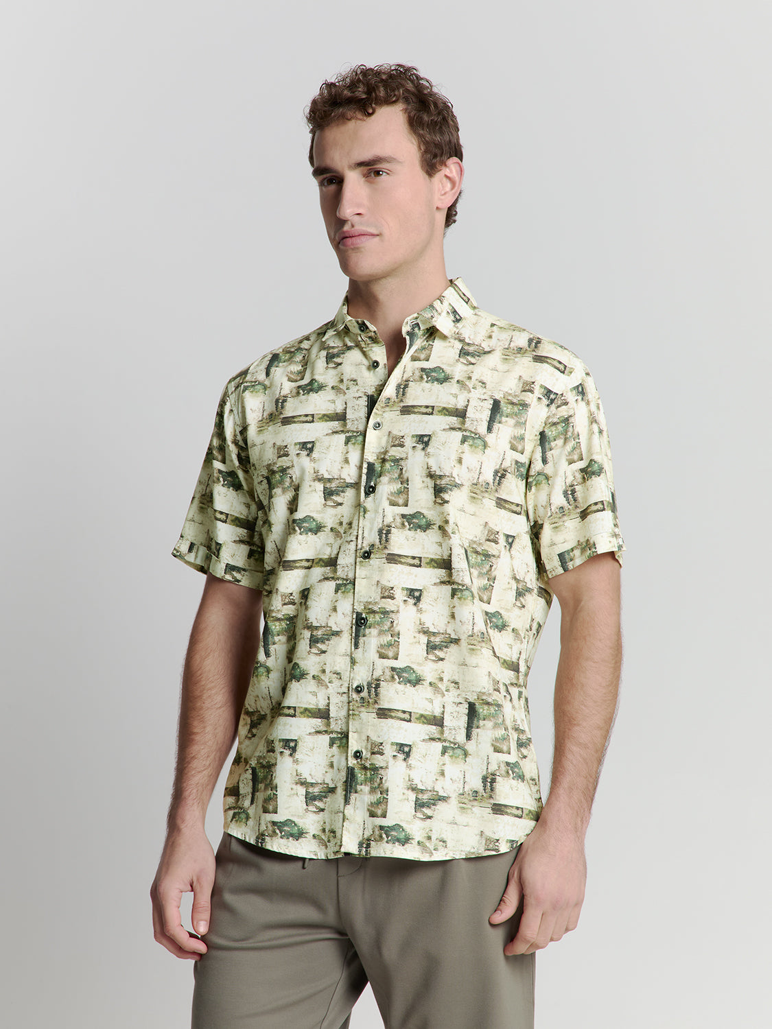 NXS Camisa Manga Corta Estampada No Excess Green