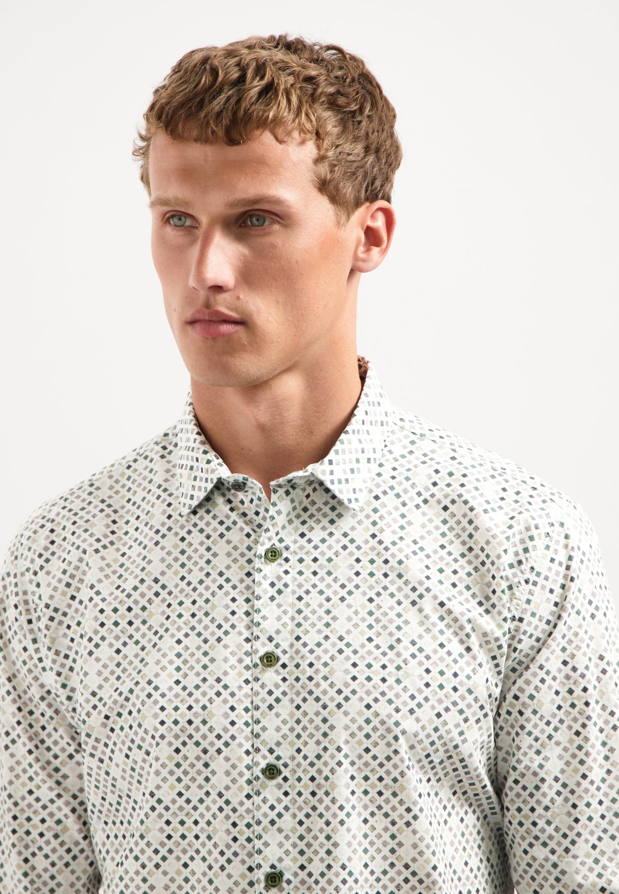 NXS Camisa Manga Larga Estampada No Excess Dark Green