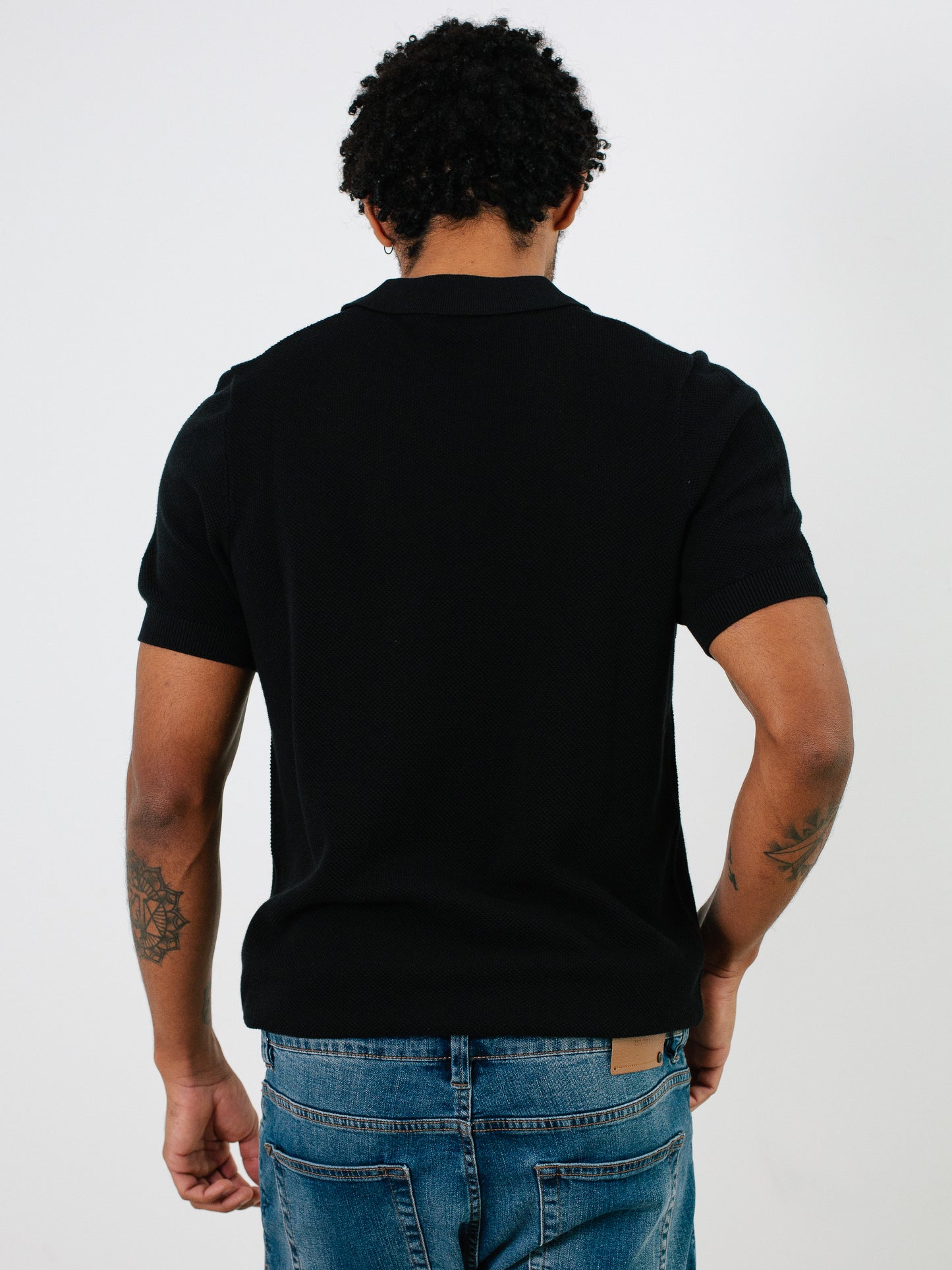 Indicode Jeans Polo Manga Corta de Punto Invorm Negro