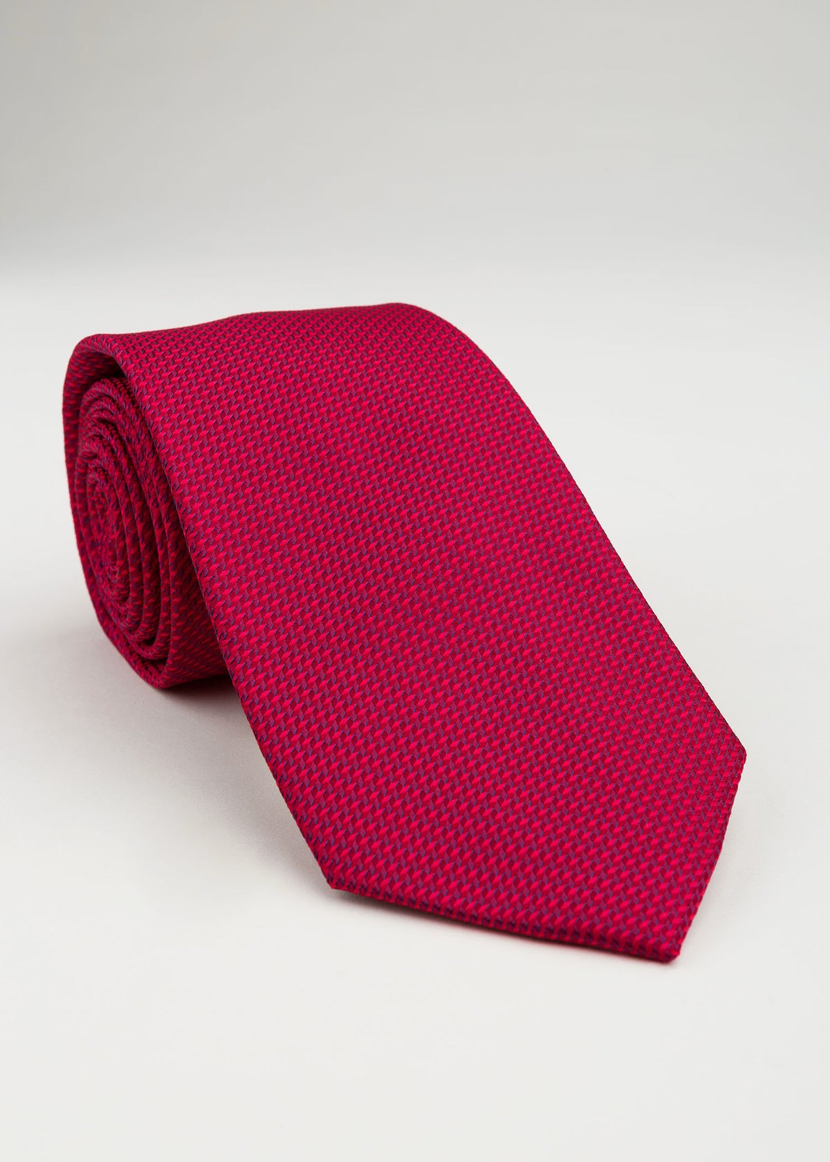 LC Corbata con Falso Liso Lino Clemente Rojo