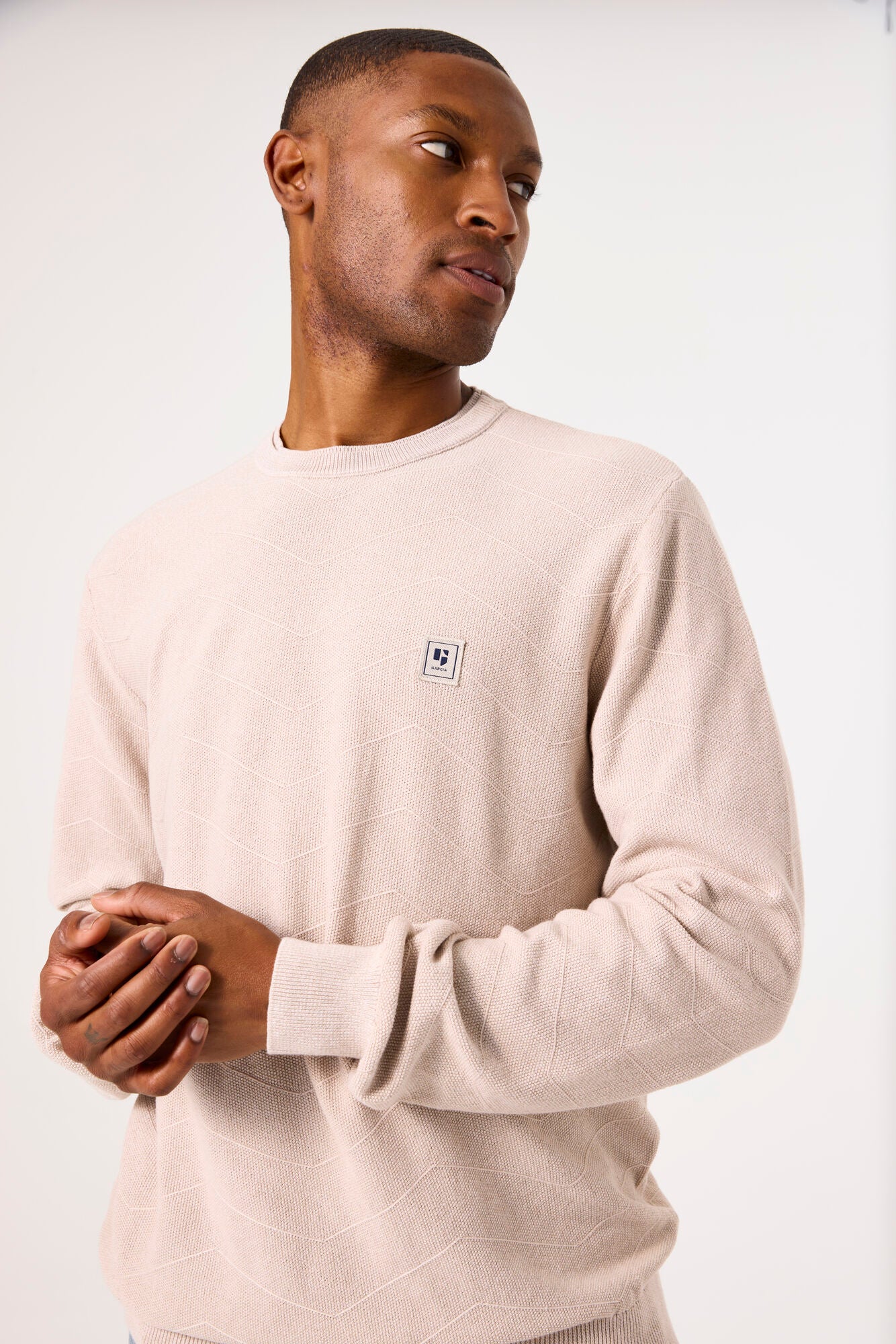 Garcia Jeans Pullover Cuello Redondo Sand
