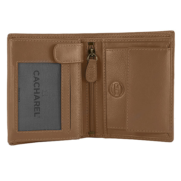 Billetero Vertical Con Monedero Cacharel Camel