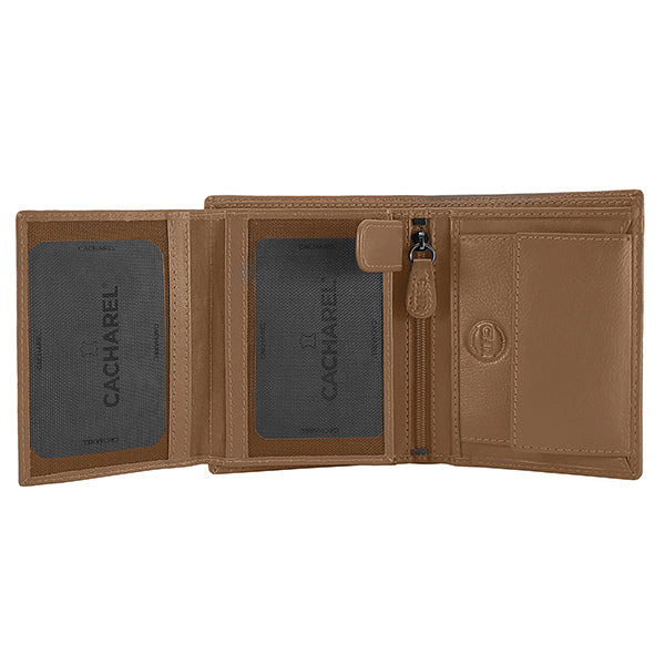 Billetero Vertical Con Monedero Cacharel Camel