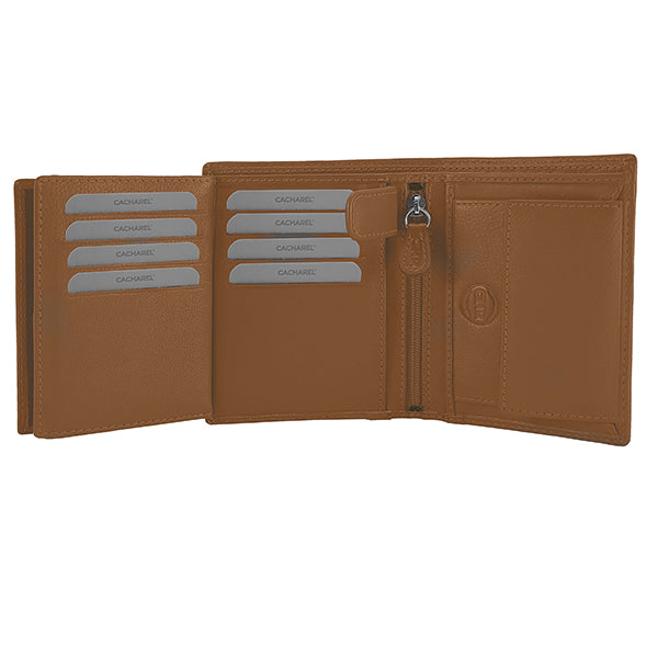 Billetero Vertical Con Monedero Cacharel Camel