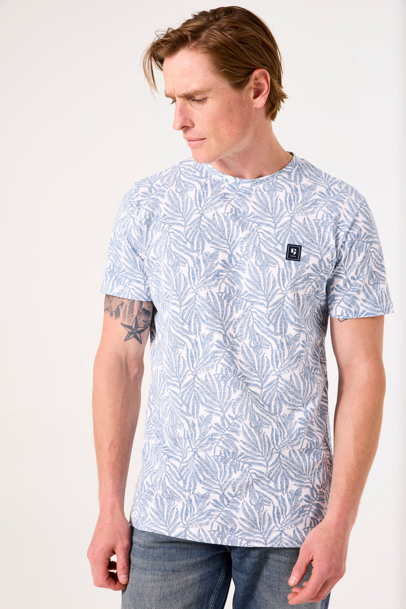 Garcia Jeans Camiseta Cuello Redondo White