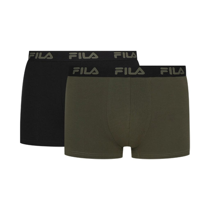 Fila Pack Boxers Elasticos Negro y Kaki 2 uds.