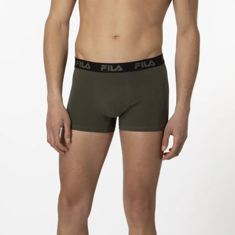 Fila Pack Boxers Elasticos Negro y Kaki 2 uds.