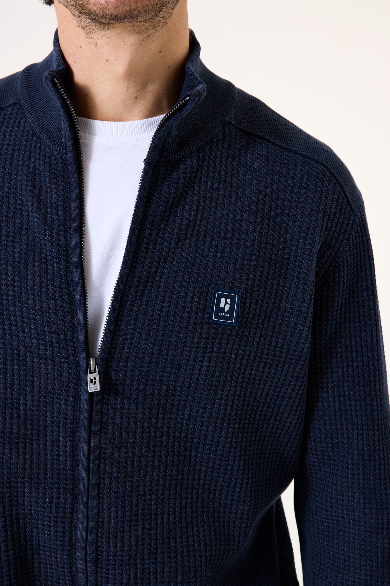 Garcia Jeans Cardigan con Cremallera Deep Ink