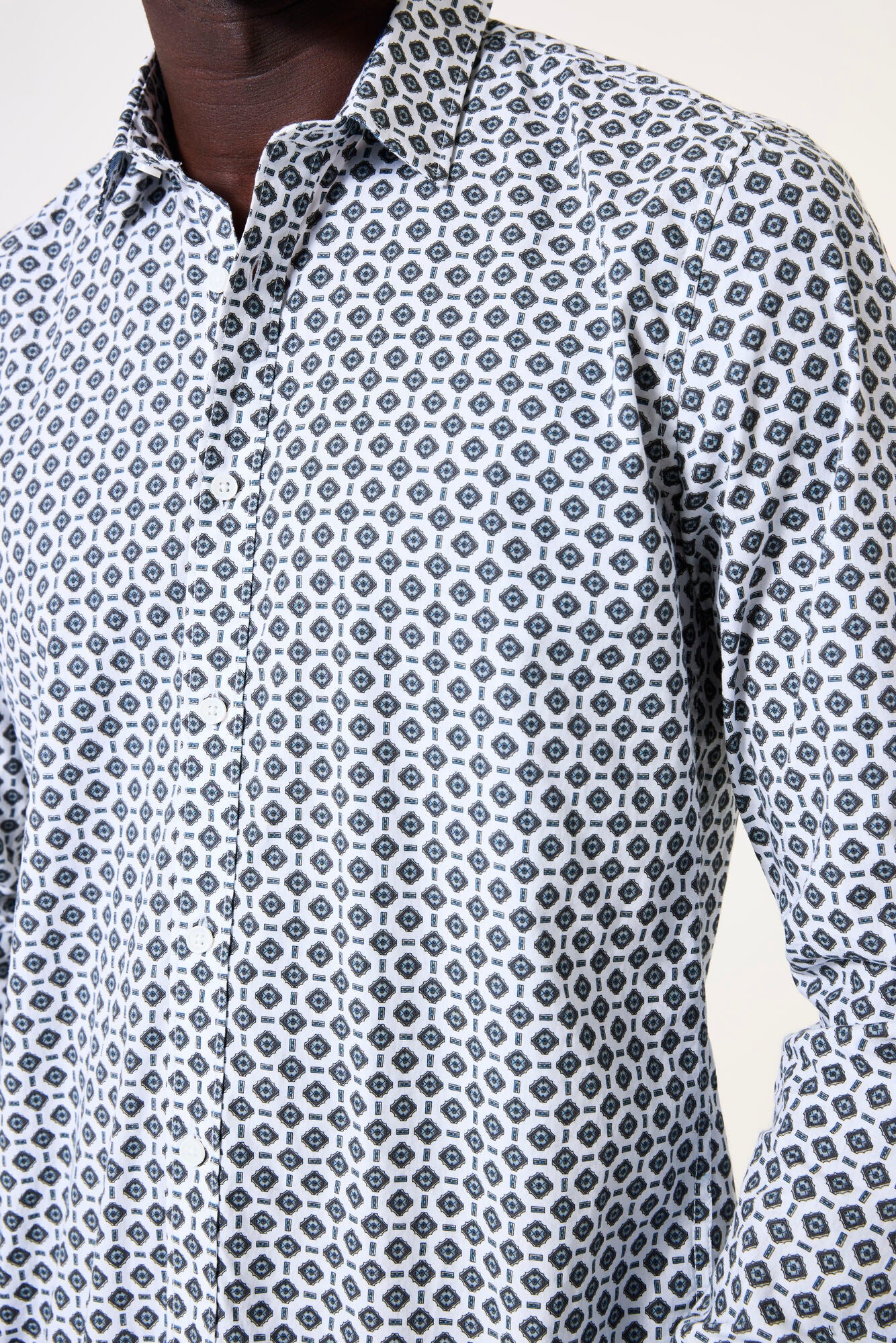 Garcia Jeans Camisa Estampada Off White
