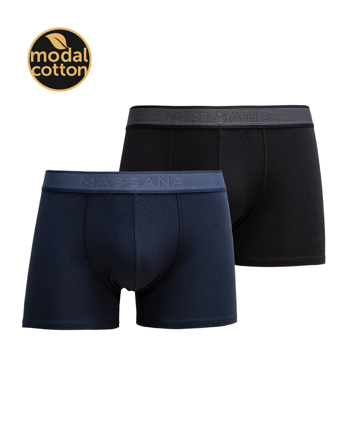 Massana Pack 2 Boxers Modal Negro y Azul Marino
