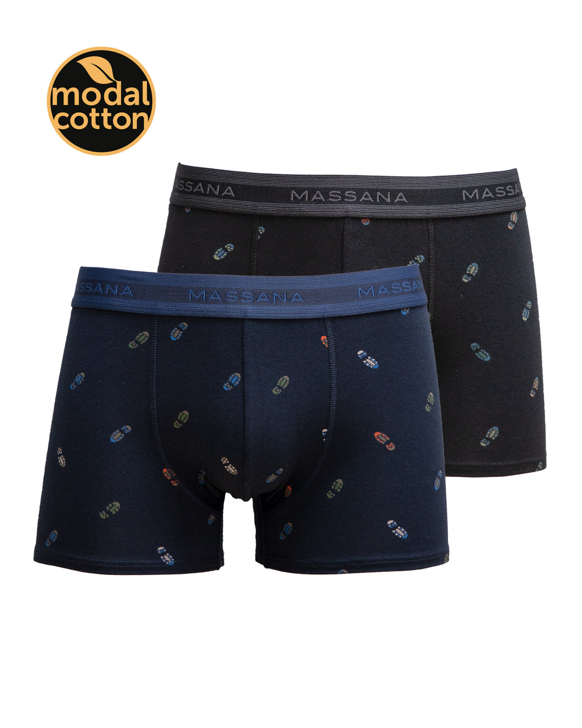 Massana Pack 2 Boxers Modal Estampado Huellas Multicolor