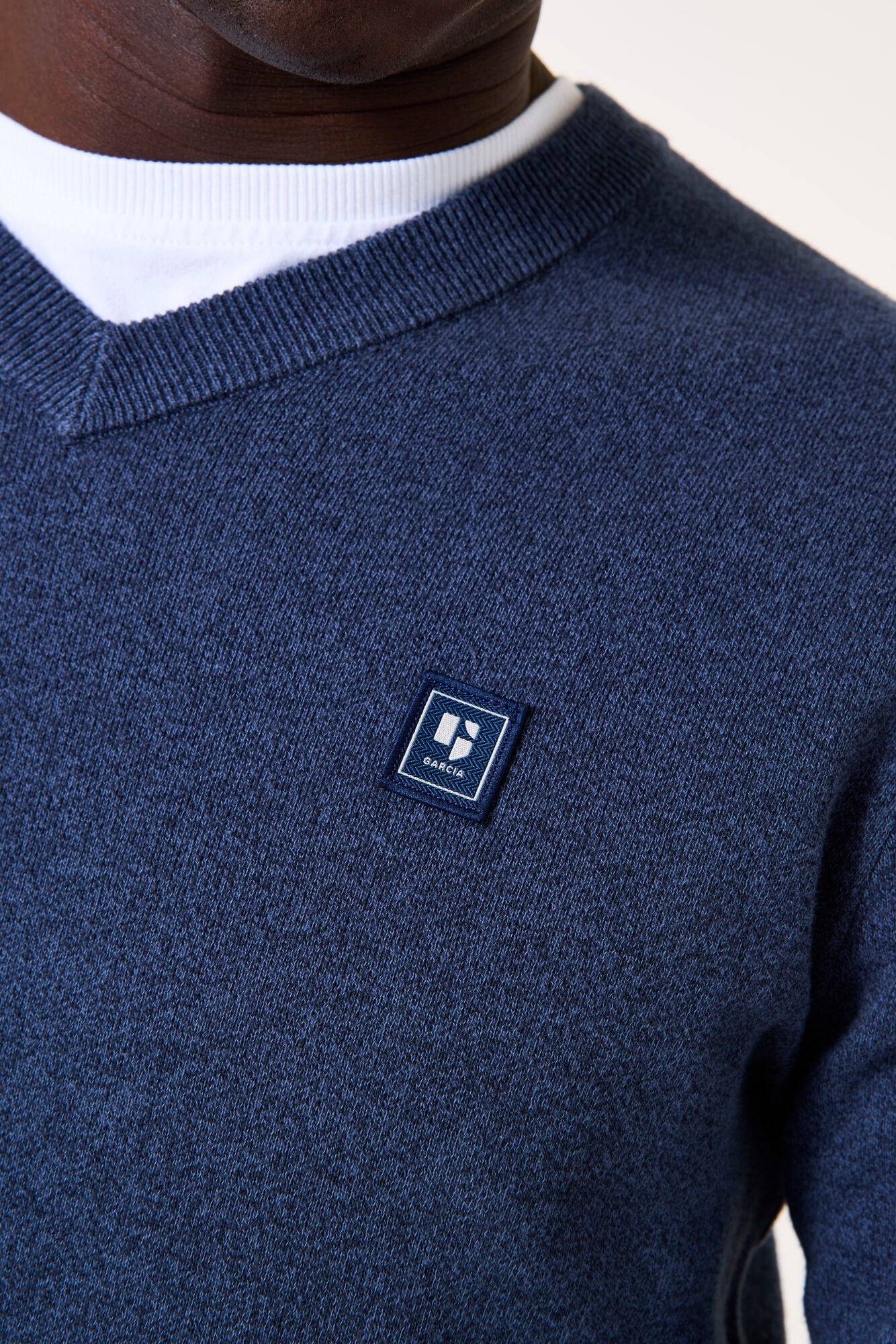 Garcia Jeans Pullover Cuello En V Deep Ink
