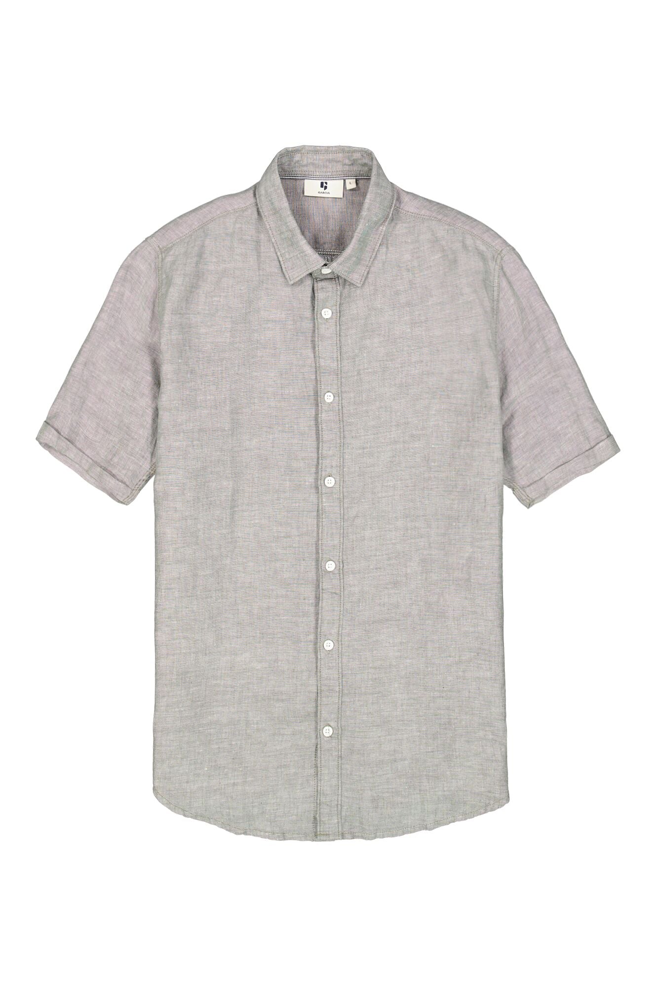 Garcia Jeans Camisa Manga Corta de Lino Sage Green