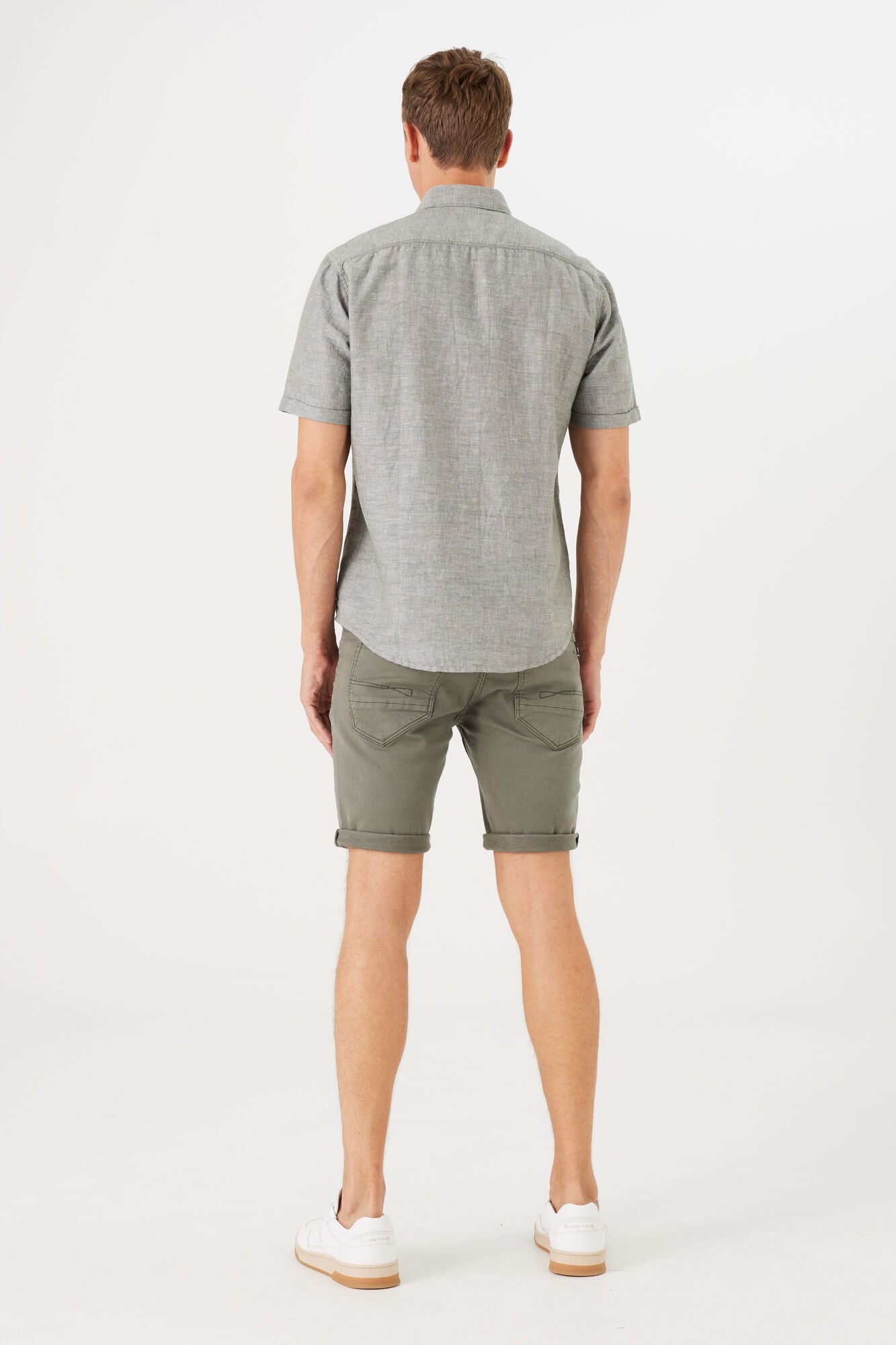 Garcia Jeans Camisa Manga Corta de Lino Sage Green