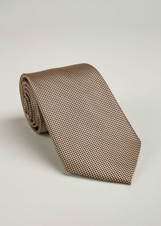 LC Corbata con  Falso Liso Lino Clemente Cream