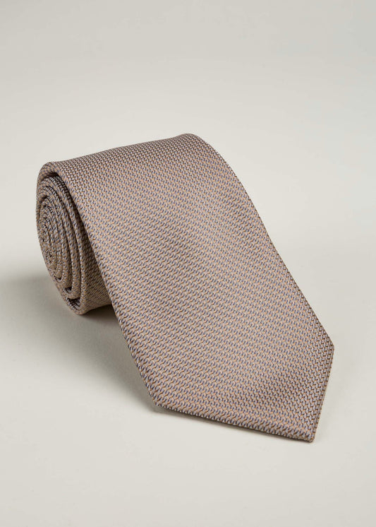 LC Corbata con  Falso Liso Lino Clemente Beig