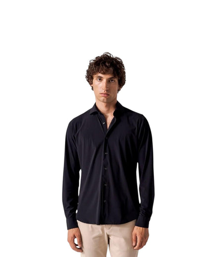 Dario Beltran Camisa Manga Larga Anillos Negra