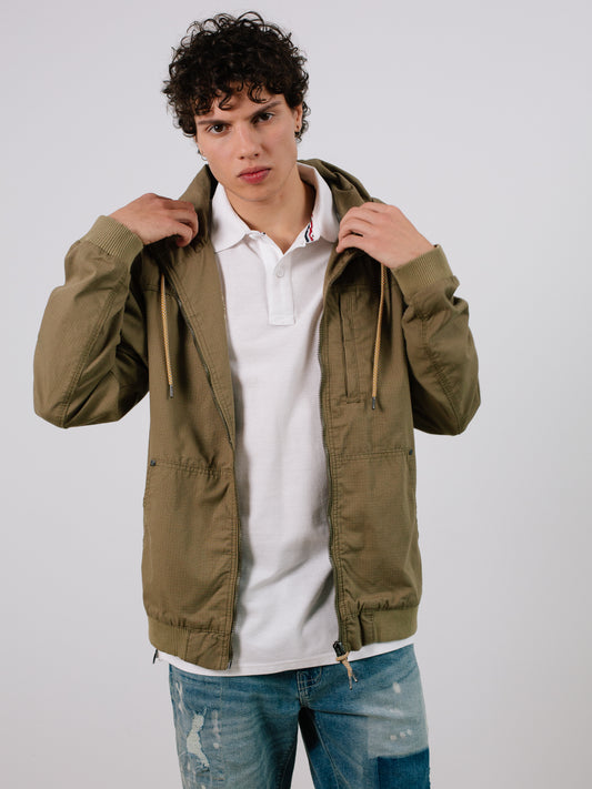 Indicode Jeans Chaqueta Con Capucha Inkiel Dark Covert Green