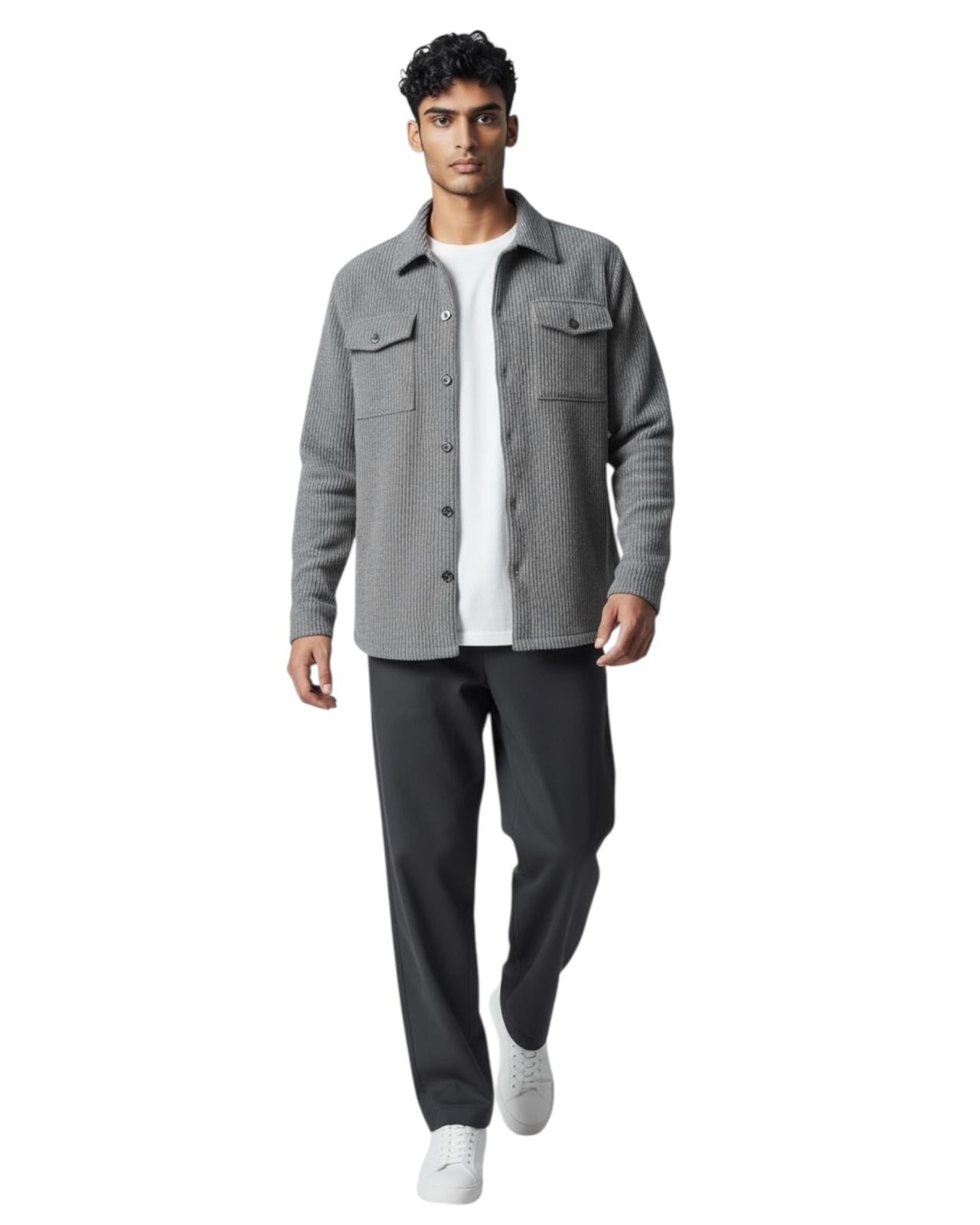 Indicode Jeans Sobrecamisa Con botones Inbarslund Charcoal Mix