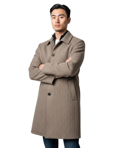 Indicode Jeans Abrigo de Paño Innotte Brown Mix