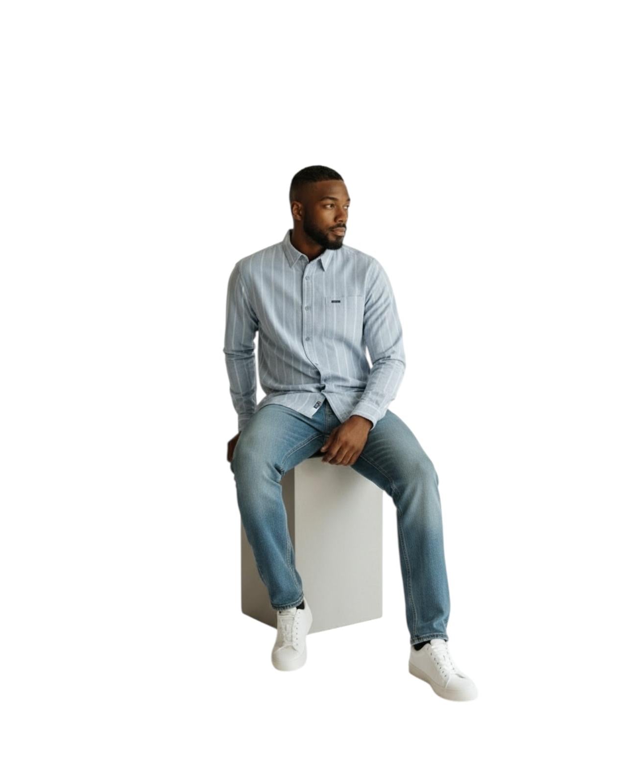 Indicode Jeans Camisa de Lino Intryp Sky Way