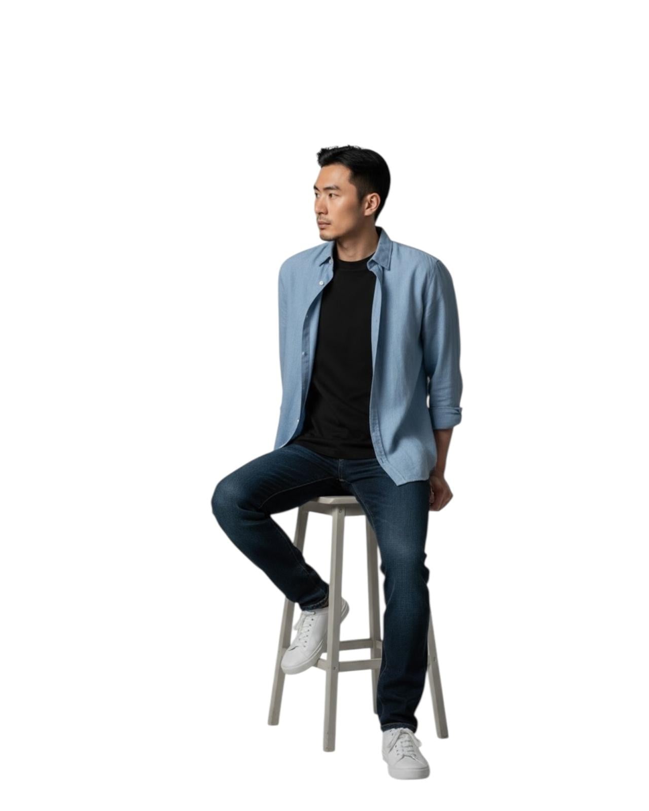 Indicode Jeans Camisa de Lino Incordyceps Parisian Blue