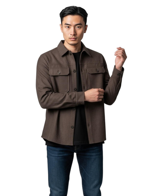 Indicode Jeans Sobrecamisa Elastica Infino Seal Brown