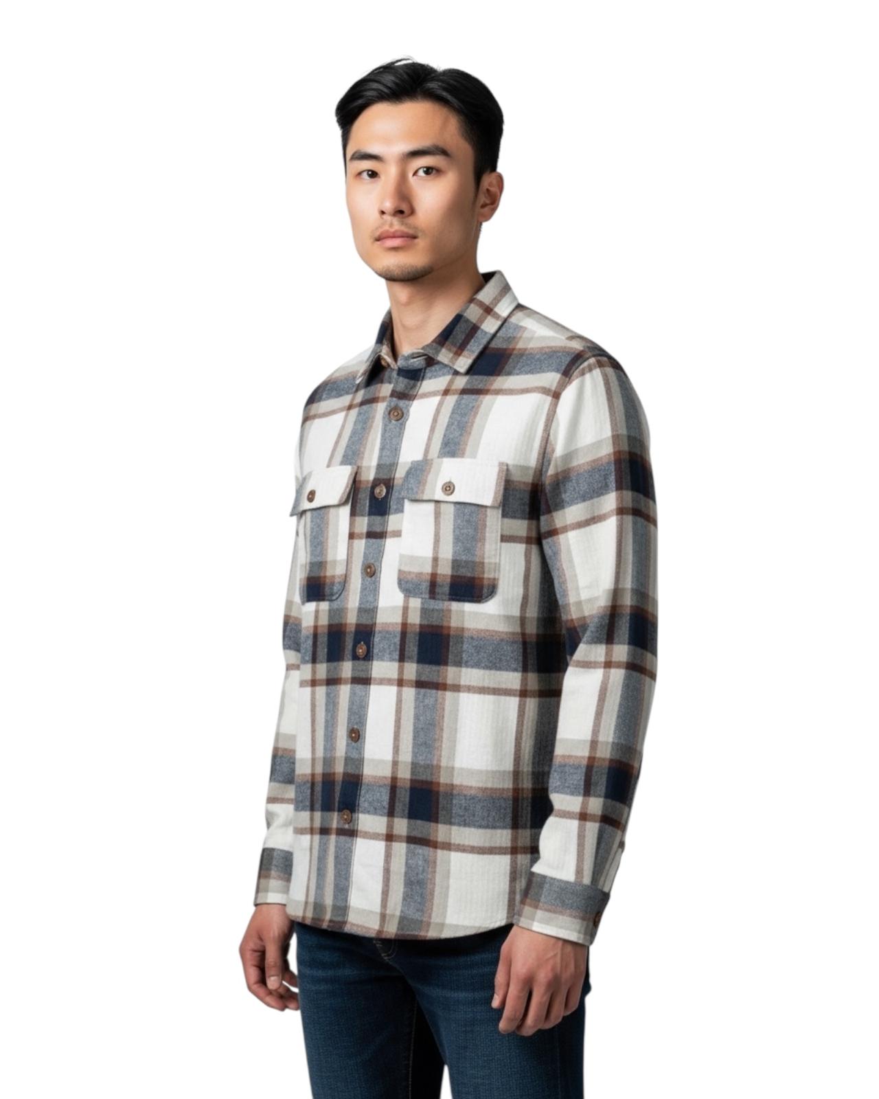 Indicode Jeans Camisa Cuadros Inquest White Asparagus