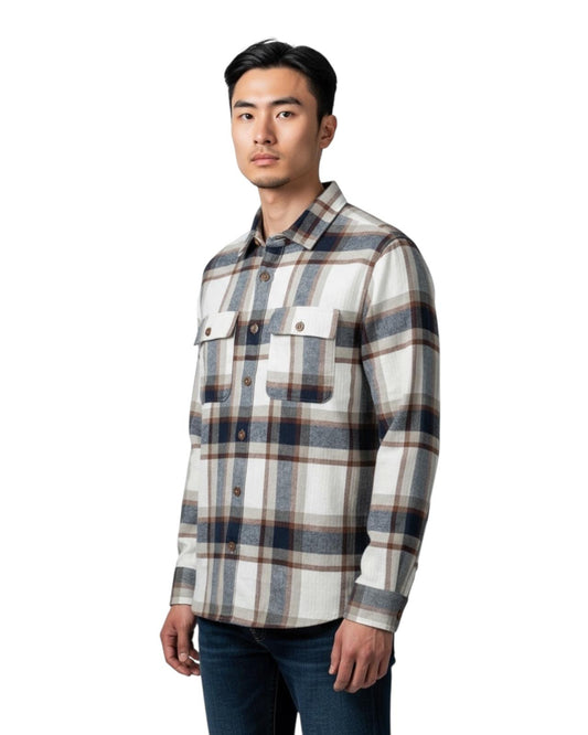 Indicode Jeans Camisa Cuadros Inquest White Asparagus