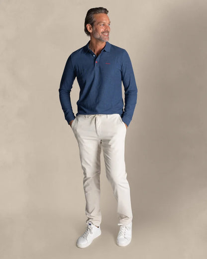 NZA Polo Manga Larga New Zealand Auckland Brillant Blue Melange