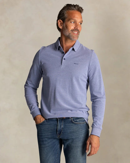 NZA Polo Manga Larga New Zealand Auckland Brillant Blue Melange