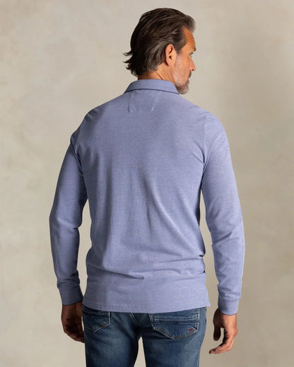 NZA Polo Manga Larga New Zealand Auckland Brillant Blue Melange