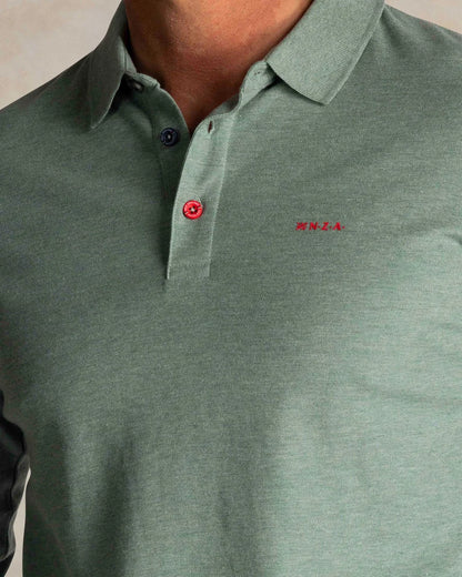 NZA Polo Manga Larga New Zealand Auckland Soft Green Melange