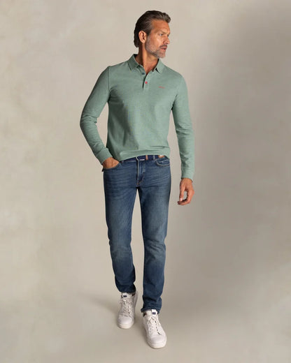 NZA Polo Manga Larga New Zealand Auckland Soft Green Melange