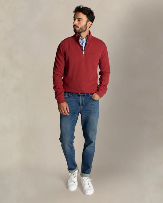 NZA Pullover Cuello Media Cremallera New Zealand Auckland Cherry Red