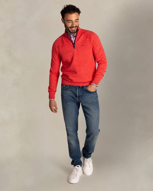 NZA Pullover Cuello Media Cremallera New Zealand Auckland Bright Red Melange