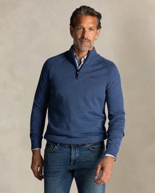 NZA Pullover Cuello Media Cremallera New Zealand Auckland Brillant Blue Melange
