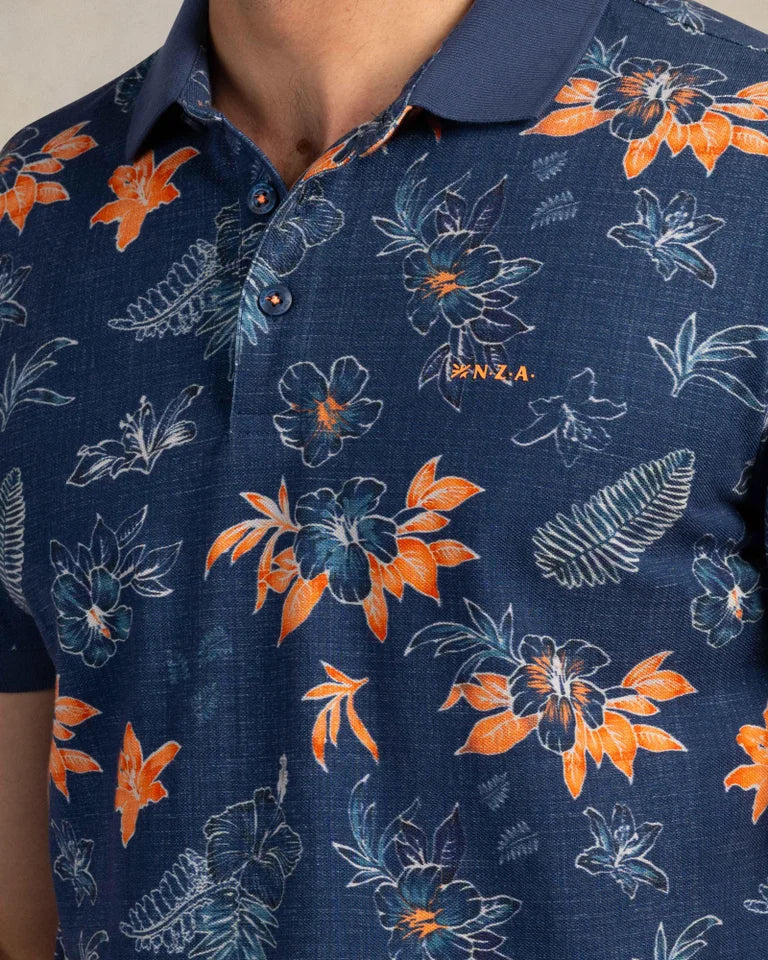 NZA Polo Manga Corta New Zealand Auckland Navy Sky