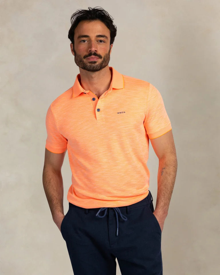 NZA Polo Manga CortaNew Zealand Auckland Fresh Mandarine