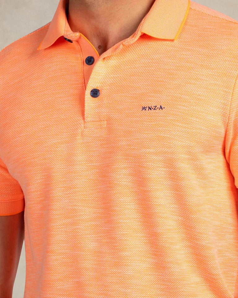 NZA Polo Manga CortaNew Zealand Auckland Fresh Mandarine